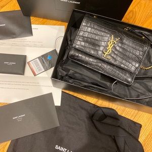 ❌SOLD❌ YSL Sunset in Supple Croc Embossed Leather